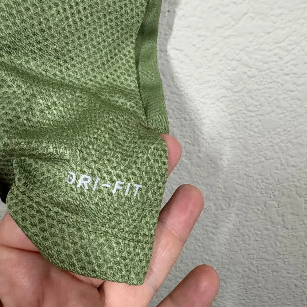 Nike Small Dri-Fit Running Tank City Core Top Olive Green Racerback Activewear - Picture 9 of 10